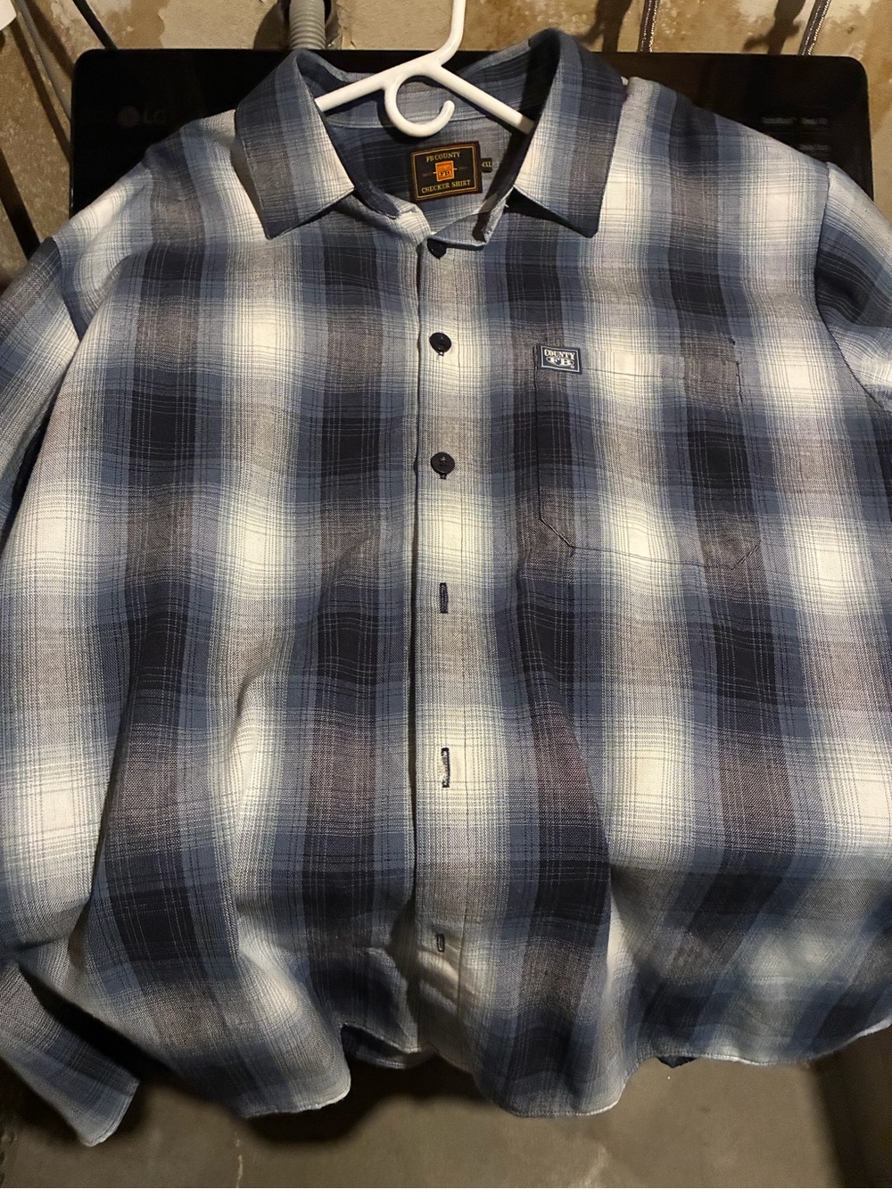 FB County Men's Blue Plaid Button-Up Shirt